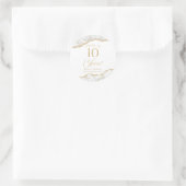 Elegant White Gold Agate 10th Anniversary Party ラウンドシール (バッグ)