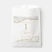 Elegant White Gold Agate 1st Anniversary Party フェイバーバッグ (正面)