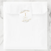 Elegant White Gold Agate 1st Anniversary Party ラウンドシール (バッグ)