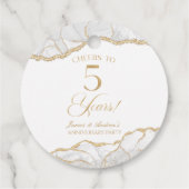 Elegant White Gold Agate 5th Anniversary Party フェイバータグ (裏面)