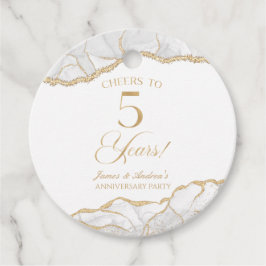 Elegant White Gold Agate 5th Anniversary Party フェイバータグ