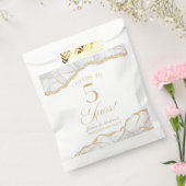 Elegant White Gold Agate 5th Anniversary Party フェイバーバッグ (封をした状態)