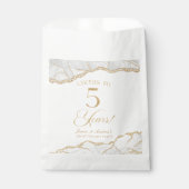 Elegant White Gold Agate 5th Anniversary Party フェイバーバッグ (正面)