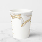 Elegant White Gold Agate 75th Birthday Party 紙コップ (右)