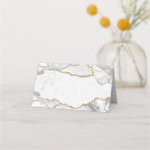 Elegant White & Gold Agate Birthday Dinner  プレイスカード (裏面)