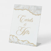 Elegant White Gold Agate Cards & Gifts 台座サイン (正面)