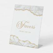 Elegant White Gold Agate Party Favors 台座サイン (正面)