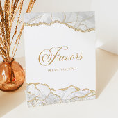 Elegant White Gold Agate Party Favors 台座サイン