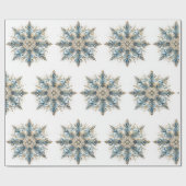 Elegant White, Gold and BlueChristmas Wrapping  ラッピングペーパー (フラット)