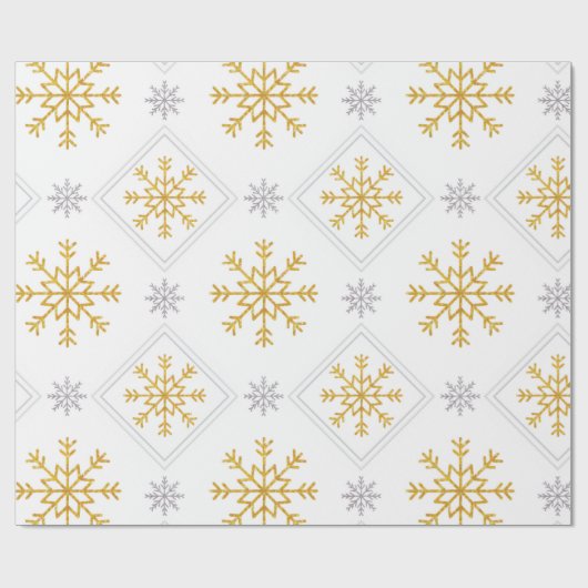 Elegant White, Gold and Silver Christmas Wrapping  ラッピングペーパー (フラット)