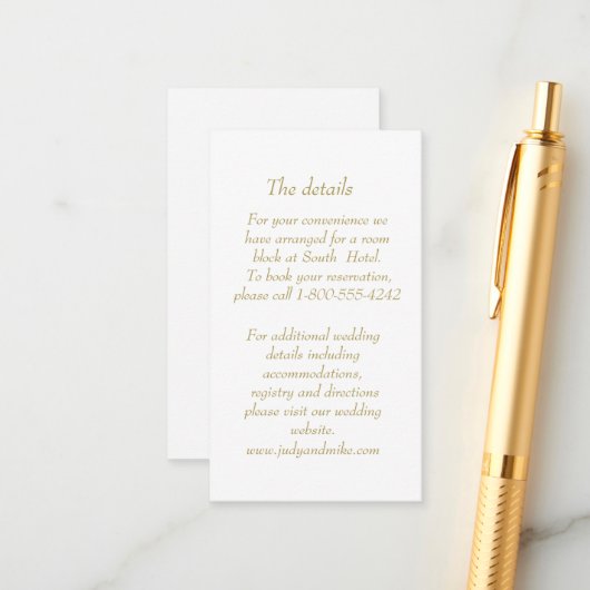 Elegant White & Gold Art Deco Enclosure card エンクロージャーカード (正面/裏面インサイチュ)