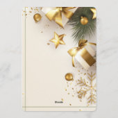 Elegant White & Gold Christmas Party Invitation 招待状 (裏面)