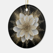 Elegant White & Gold Floral Ornament セラミックオーナメント (左)