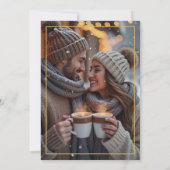 Elegant White & Gold Laurel Joy Photo シーズンカード (裏面)