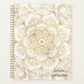 Elegant White Gold Mandala Floral  プランナー手帳 (正面)