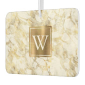 Elegant White Gold Marble Monogram カーエアーフレッシュナー (左)