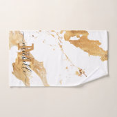 Elegant White Gold Marble Monogram Customizable バスタオルセット (ハンドタオル)