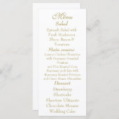 Elegant White & Gold Menu card メニュー (正面/裏面)