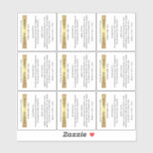 Elegant White & Gold Perfume Roller Bottle Labels シール (シート)