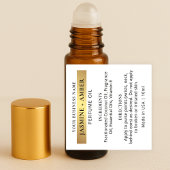 Elegant White & Gold Perfume Roller Bottle Labels シール