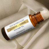 Elegant White & Gold Perfume Roller Bottle Labels シール