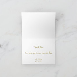Elegant White  & Gold Than You card サンキューカード