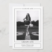 Elegant White Graduate Announcement 招待状 (正面)