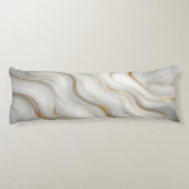 Elegant White Gray Gold Marble Pattern Design  ボディピロー (裏面)