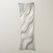 Elegant White Gray Gold Marble Pattern Design  ボディピロー (正面縦)