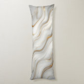 Elegant White Gray Gold Marble Pattern Design  ボディピロー (裏面 (縦))