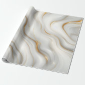 Elegant White Gray Gold Marble Pattern Design  ラッピングペーパー (アンロールド)