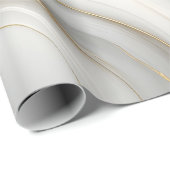 Elegant White Gray Gold Marble Pattern Design  ラッピングペーパー (ロールコーナー)
