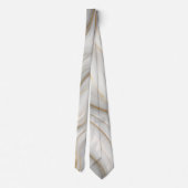 Elegant White Gray & Gold Marble Swirl Luxury ネクタイ (裏面)