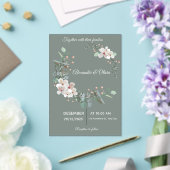 Elegant White & Green Acrylic Wedding Invitation アクリル招待状 (インサイチュ (ウェディング))