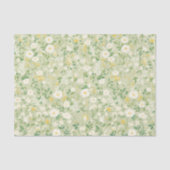 Elegant White & Green Botanical Floral 薄葉紙 (正面)