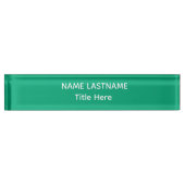 Elegant white & green custom name Desk Nameplate デスクネームプレート (正面)