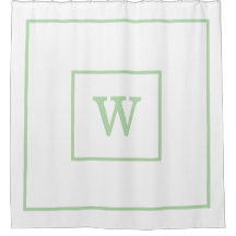 Elegant White &Green Initial Monogram