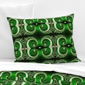 Elegant white green mirrored spiral L-size pattern 枕カバー