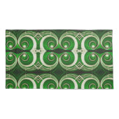 Elegant white green mirrored spiral L-size pattern 枕カバー (裏面)