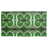 Elegant white green mirrored spiral L-size pattern 枕カバー (正面)