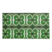 Elegant white green mirrored spiral M-size pattern 枕カバー (裏面)