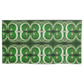 Elegant white green mirrored spiral M-size pattern 枕カバー (正面)