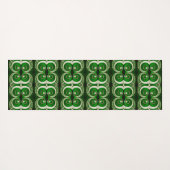 Elegant white green mirrored spiral pattern ヨガマット (裏面(横))