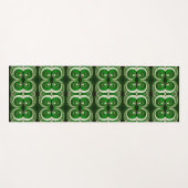 Elegant white green mirrored spiral pattern ヨガマット (正面(横))