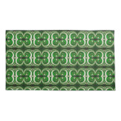 Elegant white green mirrored spiral S-size pattern 枕カバー (裏面)