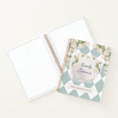 Elegant White Green Roses Baby Girl Memory Book ノートブック (内部)