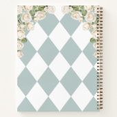 Elegant White Green Roses Baby Girl Memory Book ノートブック (裏面)