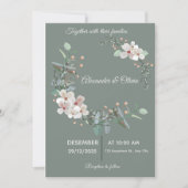 Elegant White & Green Wedding Invitation 招待状 (正面)