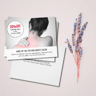 Elegant White Grey Photo Massage Therapist Flyer チラシ