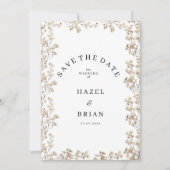 Elegant white gypsophila floral Save the Date 招待状 (正面)